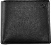 Watson & Wolfe - VEGAN RFID coin wallet - heren - black + blue lining