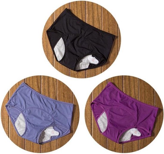 WiseGoods Menstruatie Ondergoed - Hoge Taille Onderbroek - Wasbaar - Incontinentie Vrouw - Period Underwear - M/L - 3 stuks