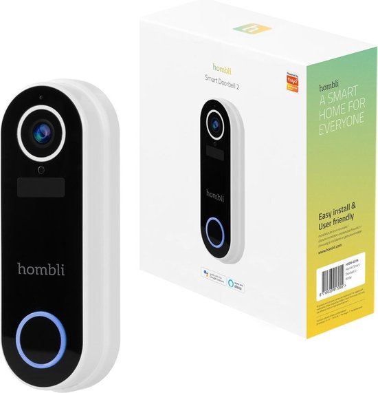 Pebish Slink Sitcom Hombli Smart Doorbell 2 - Slimme Video Deurbel - Ingebouwde Camera - WiFi -  Wit | bol.com
