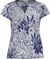 Paprika Dames T-shirt met monochrome bloemenprint - Maat 4XL (48)