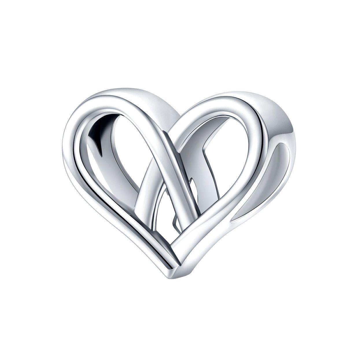 Sierlijk open hart bedel | heart bead | Zilverana | geschikt voor alle bekende merken | 925 zilver | moederdag