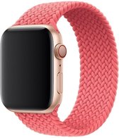 Gevlochten solobandje compatibel met Apple Watch 49/45/44 mm, Pop roze/Roze, polsmaat M