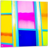 Tuinposter – Gekleurde Luiken - 100x100cm Foto op Tuinposter  (wanddecoratie voor buiten en binnen)