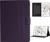Voor Samsung Galaxy Tab A 8.0 (2019) T290 / T295 Effen kleur Horizontaal Flip Leren Case met Kaartsleuven & Houder (Paars)