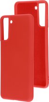 Mobiparts Siliconen Cover Case Samsung Galaxy S21 Plus Scarlet Rood hoesje