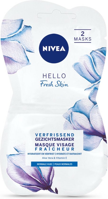 NIVEA Essentials Verfrissend Hydraterend Masker - 2 x 7,5 ml -  Gezichtsmasker | bol.com