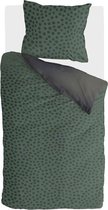 Walra Dekbedovertrek Spots & Dots - 135x200 - 100% Katoen - Donker Groen