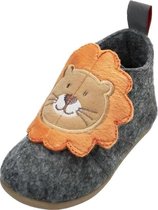 Playshoes Pantoffels Leeuw Junior Vilt Grijs/bruin Maat 28