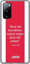 6F hoesje - geschikt voor Samsung Galaxy S20 FE - Transparant TPU Case - AFC Ajax Quote Johan Cruijff #ffffff