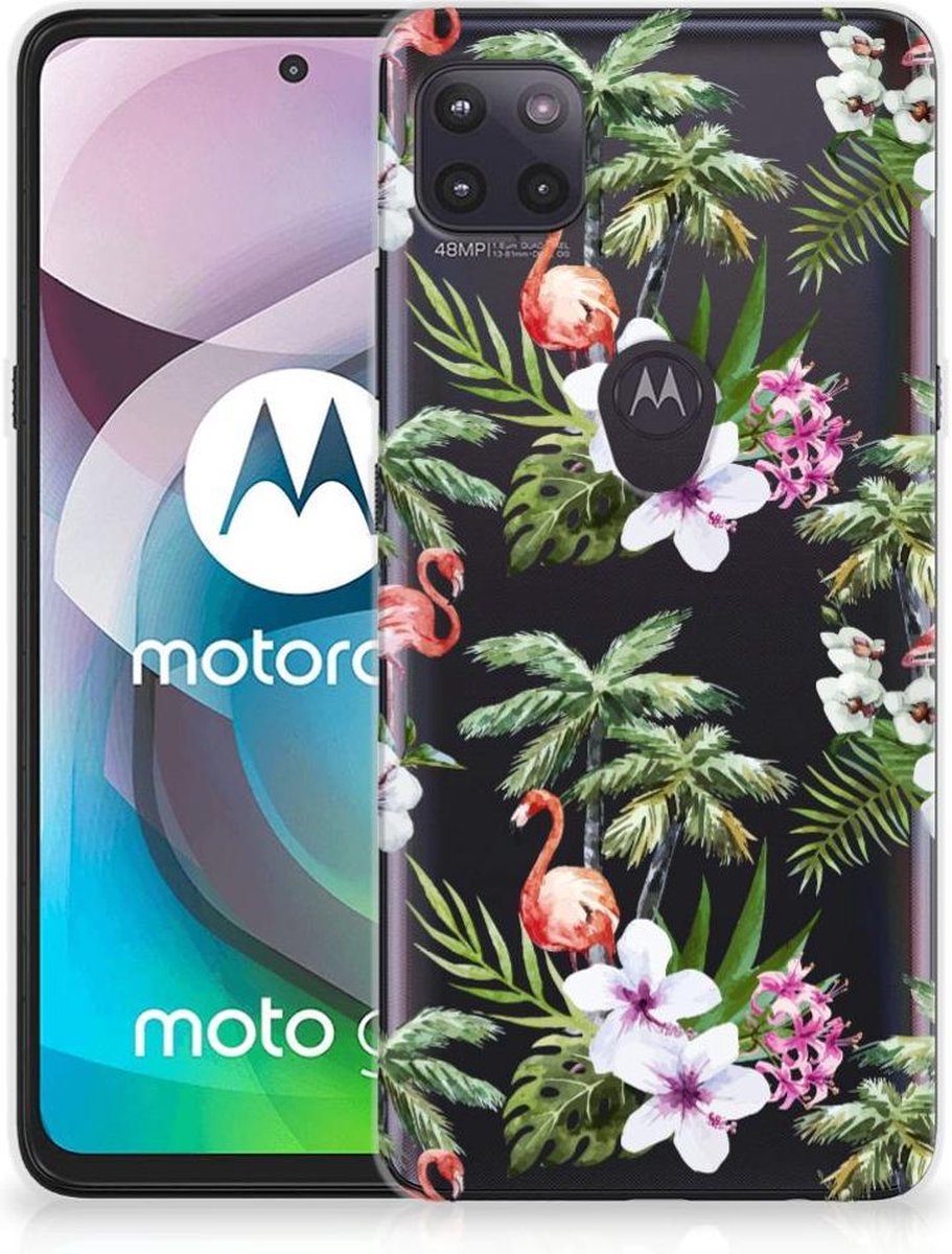 Motorola Moto G 5G TPU Hoesje Flamingo Palms