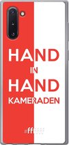 6F hoesje - geschikt voor Samsung Galaxy Note 10 -  Transparant TPU Case - Feyenoord - Hand in hand, kameraden #ffffff