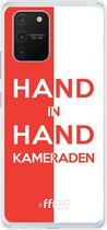 6F hoesje - geschikt voor Samsung Galaxy S10 Lite -  Transparant TPU Case - Feyenoord - Hand in hand, kameraden #ffffff