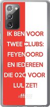 6F hoesje - geschikt voor Samsung Galaxy Note 20 -  Transparant TPU Case - Feyenoord - Quote #ffffff