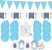Geboorte Nijntje Blauw Feestpakket - Geboorte Versiering Decoratie - Ballonnen, Slingers En Servetten