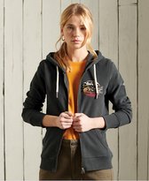 Superdry Dames Trui Geborstelde Vintage Logo Itago hoodie met rits