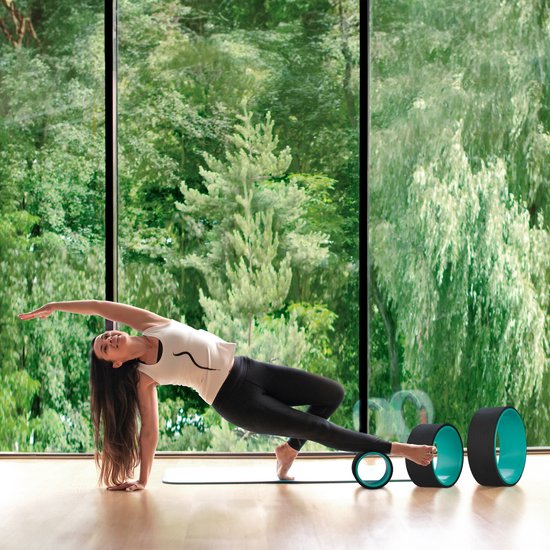 yoga wiel - set van 3 - Ø 33, 26,5, 17 cm - 2 yogariemen - pilates - kunststof van SensoLife — afbeelding 3