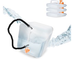 opvouwbare jerrycans - set van 4 - 20 liter - met kraan - draagriem - BPA-vrij - transparant-oranje