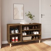 The Living Store Schoenenkast - gerookt eiken - 102 x 36 x 60 cm - met opbergruimte