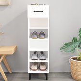 The Living Store Meuble à chaussures - 30 x 35 x 105 cm - Blanc brillant