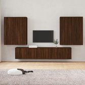 The Living Store TV-meubelset - Bruineiken - 4x 40x34.5x100cm + 2x 100x34.5x40cm