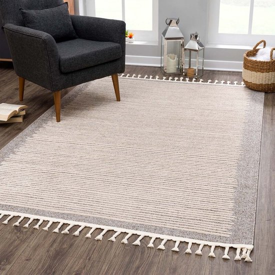 Flycarpets Felta Modern Laagpolig / Kader Vloerkleed - Mocca - 120x170 cm