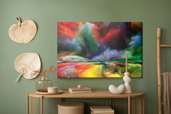 Peinture Roi - Peinture sur toile Route abstraite colorée - 120 x 80 cm