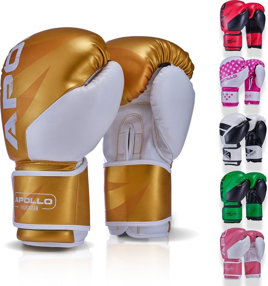 Gants de boxe Apollo , Cuir PU, gants de boxe thaïlandais, pour sac de boxe, entraînement, sparring, Fitness, Gants MMA, Gants de kickboxing, Gants de boxe femmes et hommes 12/14/16 oz