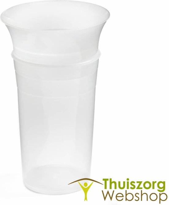 Beker voor slikstoornis: 200 ml wit-transparant, incl. houder met 2 handvatten van Etac — afbeelding 4