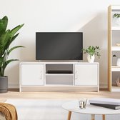 The Living Store Meuble TV 102x30x37-5 cm finition bois blanc brillant - Meuble