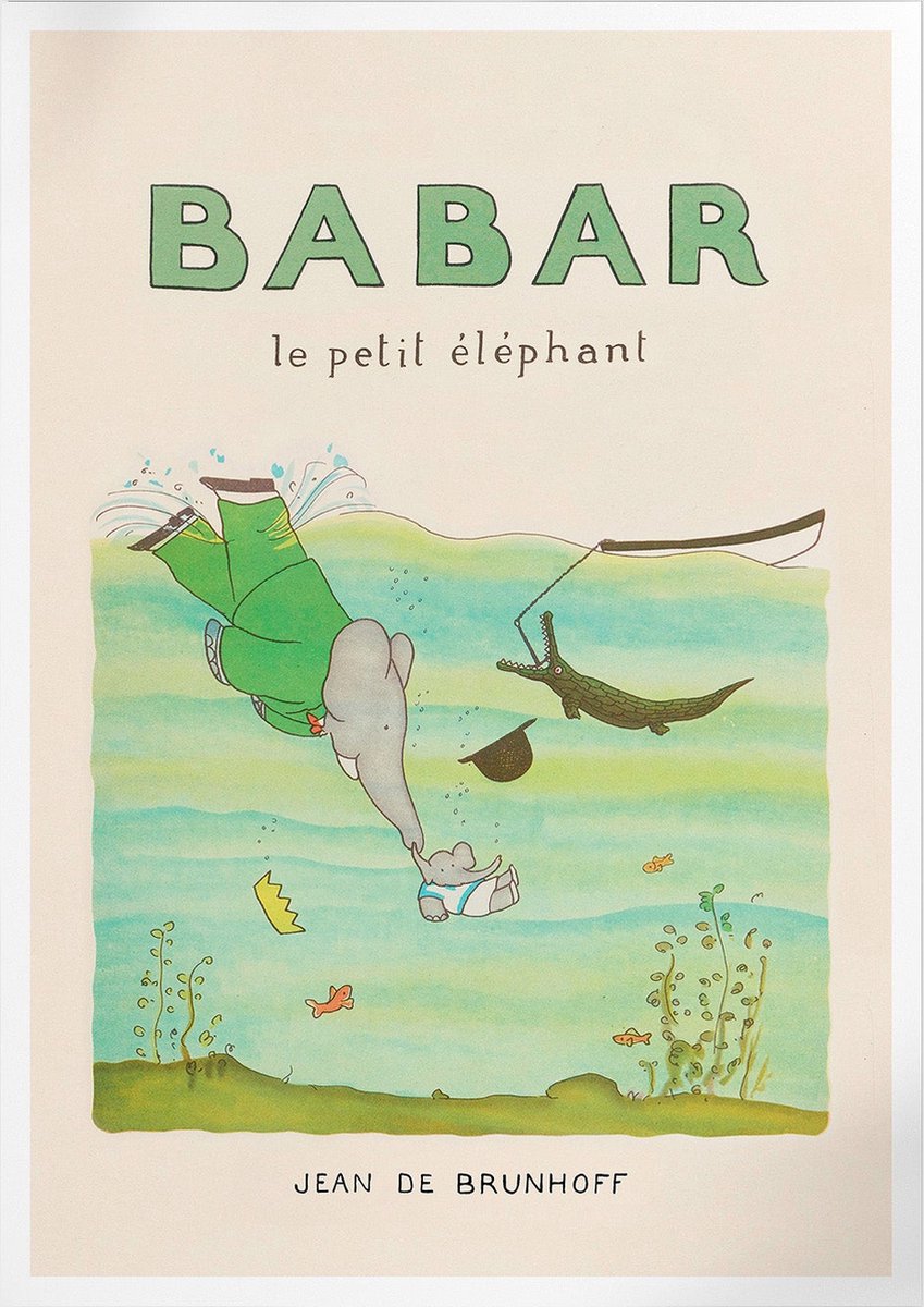 Pepperwall Babar Le Petit Eléphant (Babar de Olifant) | Poster | B2: 50 x 70 cm Multikleur