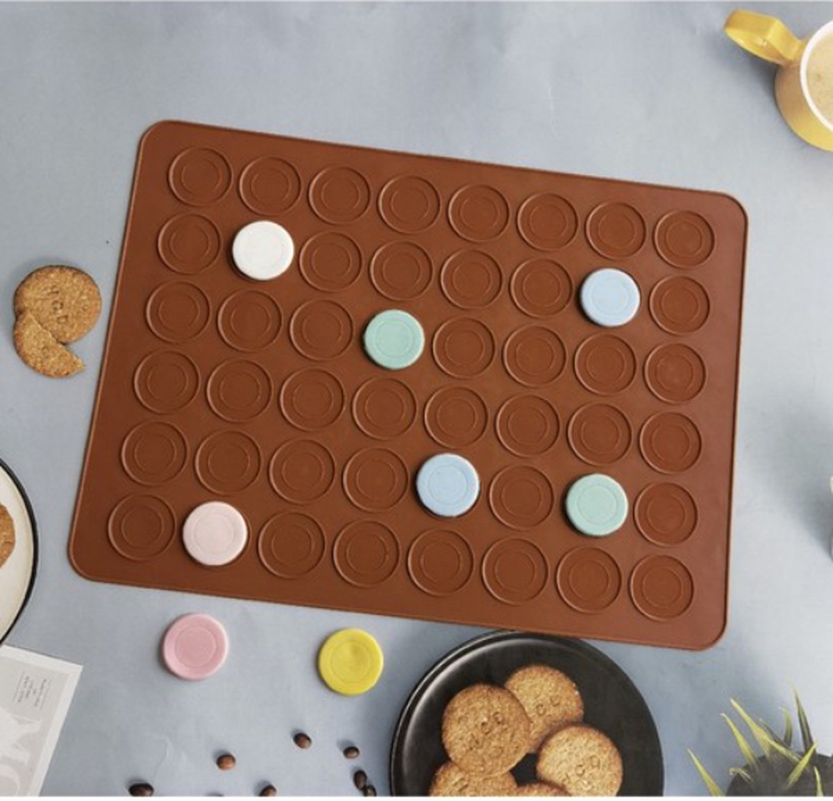 2 Tapis Silicone Pour Macarons - 30 Alvéoles Chacun, Antiadhésif, Résistant à La Chaleur - 6