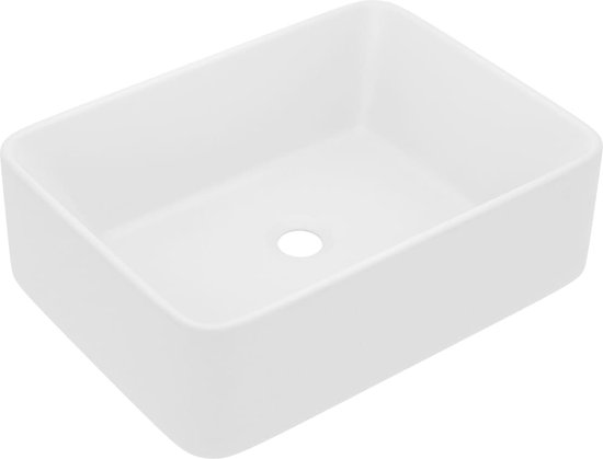 Ben Stilo rechthoekige waskom 50x38x14cm keramiek mat wit - Saniweb.be