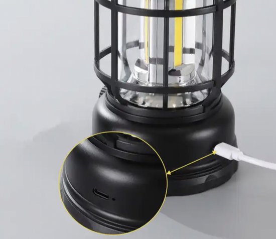 Orion Store - Multifunctionele Oplaadbare Bluetooth Campinglamp , kamperen, klimmen, picknicken, dimbare multifunctionele tentlamp, LED-verlichting, Bluetooth-audiofunctie en een USB-oplaaduitgang , 1200mAh batterij, 115mm*115mm*160 mm. Zwart van Orion — afbeelding 2
