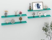 The Living Store Wandschap Decoratieve Blauw MDF - 80 x 9 x 3 cm - Duurzaam - Montage vereist