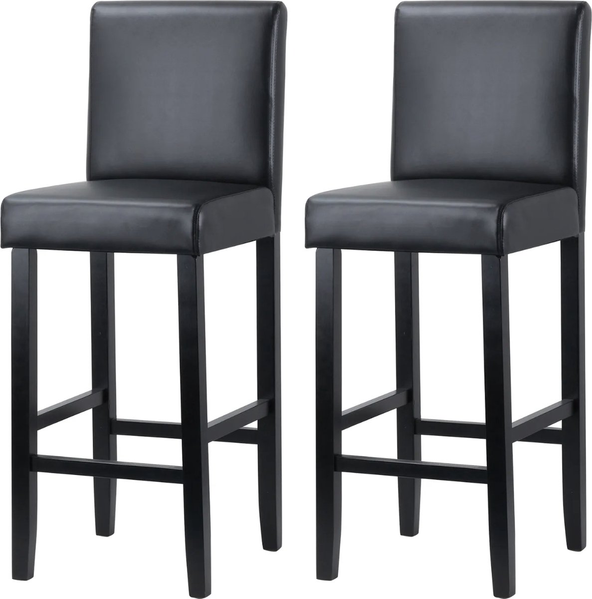 Happyment Barkruk Deluxe Juza - Industrial - Grijs - Barkrukken set van 2 - Barstoel Kruk - Barstoelen met rugleuning - Keukenstoel - Kunstleer