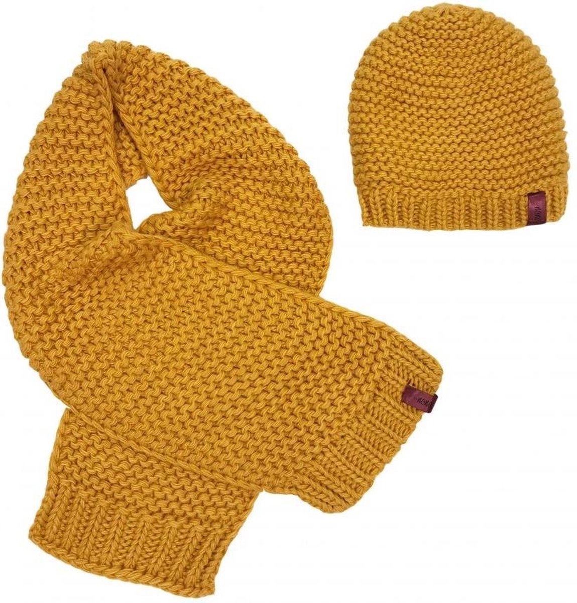 NONO Meisjes winter accessoires NONO Laura beanie and scarf oker T3 |  bol.com