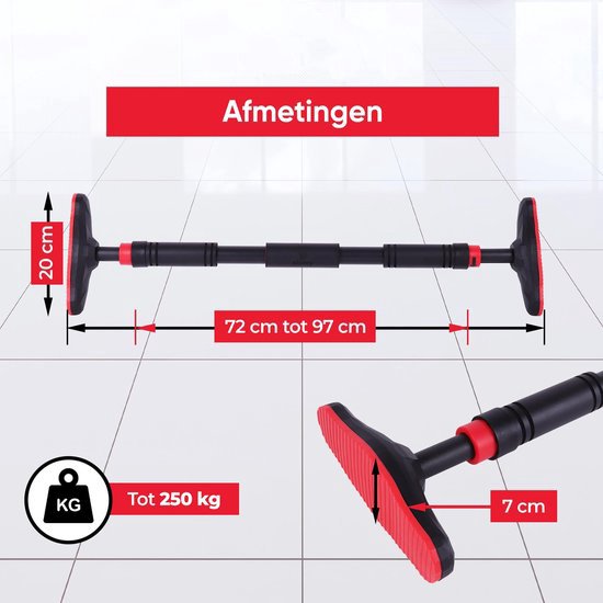Schildkröt Fitness Deurbar, trek omhoog en kin omhoog, Chrome-verschijning