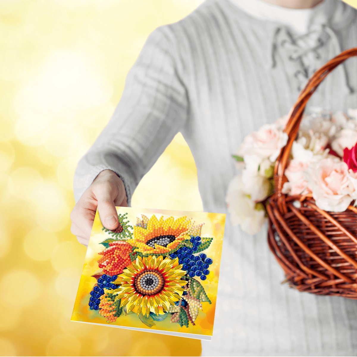 Adorzy Diamond Painting Kaarten – 12 Wenskaarten met envelop - Diamond Painting Volwassenen – Diamond Painting Volledig Pakket — afbeelding 3