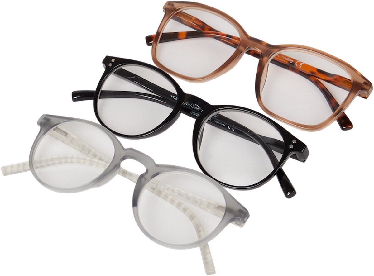 3x Leesbrillen in voordeel verpakking +1 flexible kant en klare leesbrillen (andere sterktes ook verkrijgbaar)