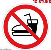 Vertex Pictogram sticker ''Verboden Eten en drinken'' 5x5 cm - 10 stuks