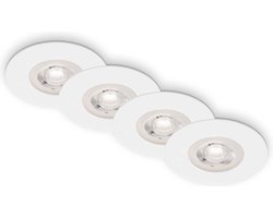 BRILONER Kulana - Set van 4 LED Inbouwspots - badkamerverlichting - dimbaar - Ø9 cm - IP44 - 4.9 W - 480 Lm - 3.000 K - wit