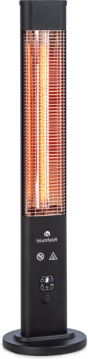 Blumfeldt Heat Guru Plus In & Out heater - Terrasverwarmer infrarood - 1200W - 3 standen - Met timer en afstandsbediening - Carbon verwarmingselement
