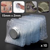 10st Innaaibare MAGNETEN in plastiek beschermzakje  **15mm x 2 mm** Vierkant - Magneten om in te naaien