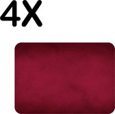 BWK Stevige Placemat - Rode Vegen Achtergrond - Set van 4 Placemats - 40x30 cm - 1 mm dik Polystyreen - Afneembaar