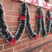 Guirlande de Noël - Décorations de Noël - 2 mètres - Fausse neige - Avec 12 nœuds de Noël