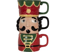 Clayre & Eef Mok Notenkraker 450 ml/ 2x500 ml Rood Keramiek