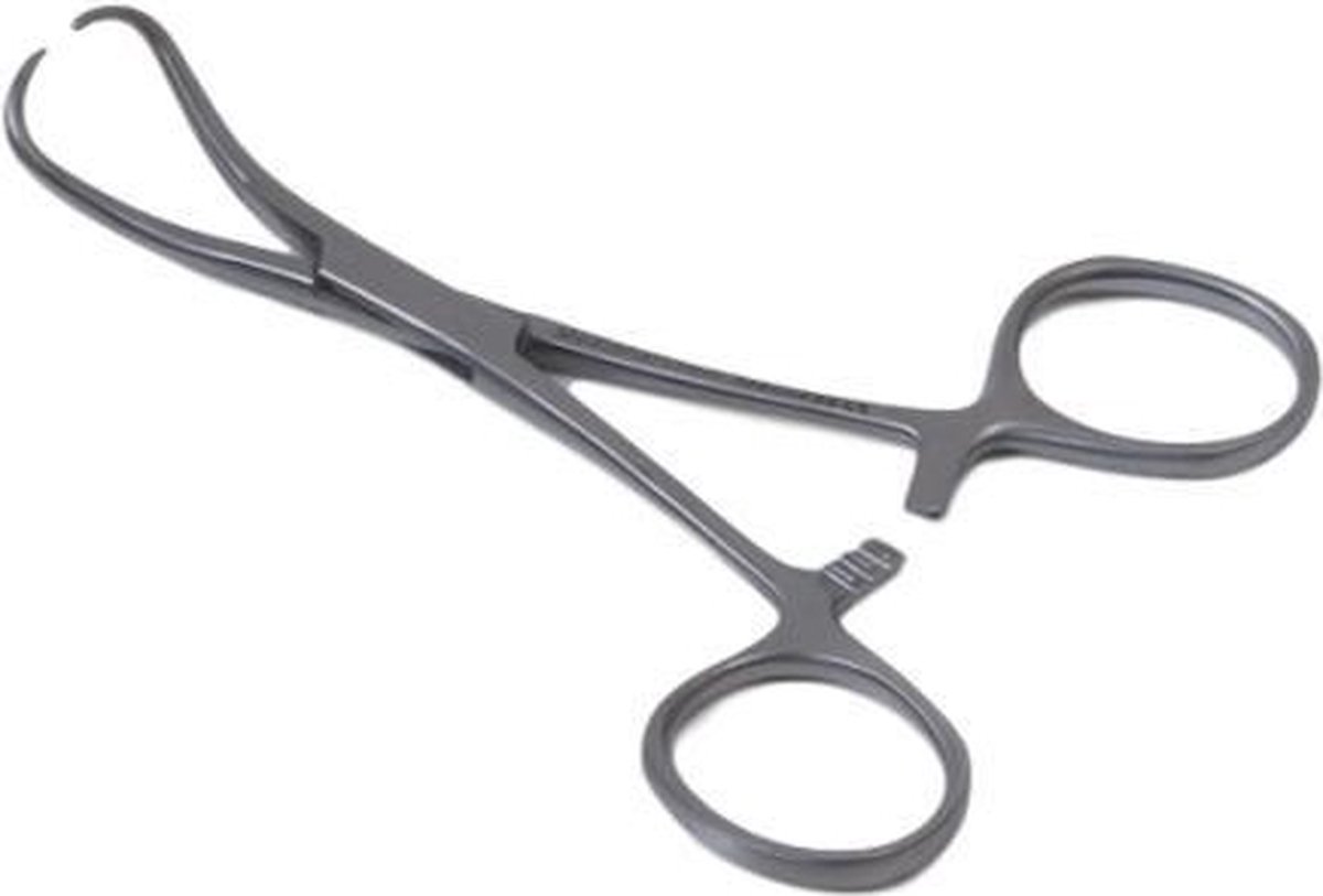 Goedkoopste Backhaus doekklem Maten 13 cm Medipharchem - RVS - Hoogwaardige kwaliteit - Gebogen