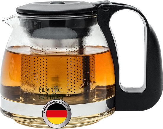 Glazen theepot met zeefinzet Glazen kan 800 ml met 18/10 roestvrijstalen theezeef