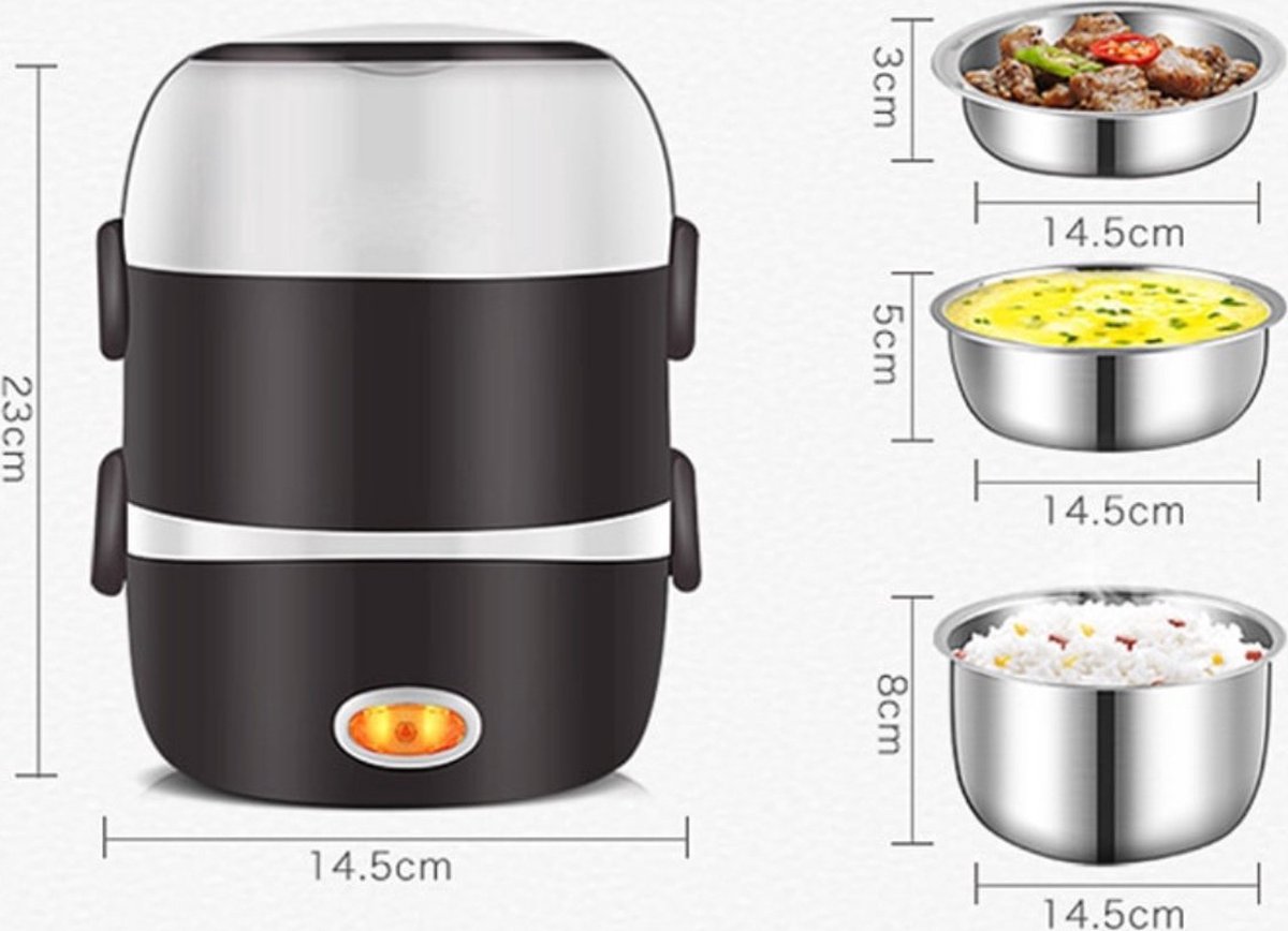 Boîte à lunch chauffante Happyment - Électrique - Cuiseur à riz - Chauffe- repas 