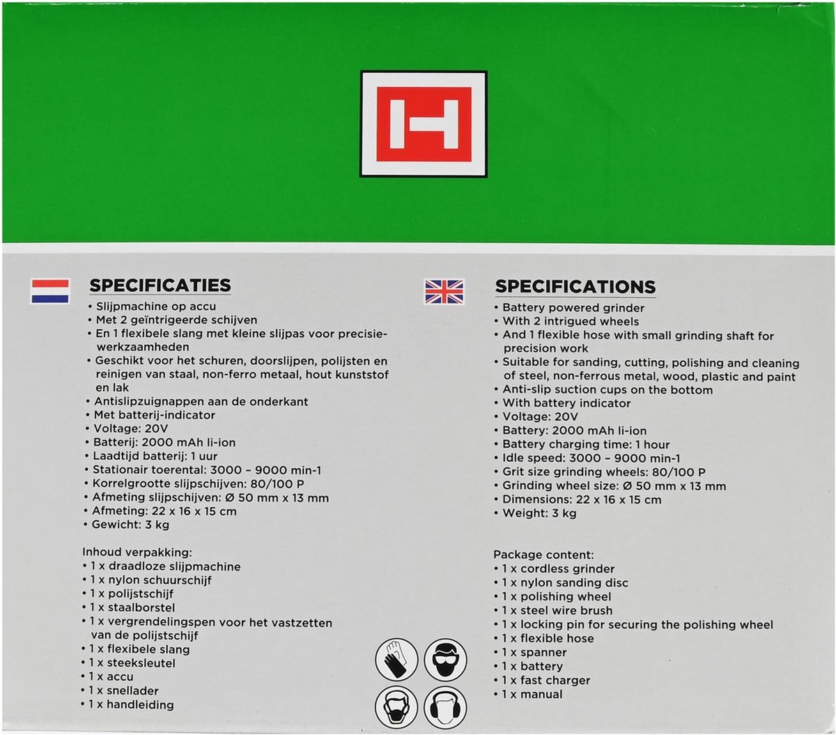 Hofftech Draadloze slijpmachine - multifunctioneel - 20V - antislip - inclusief accu en toebehoren – foto 8